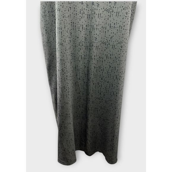 Eileen Fisher 100% Silk Round Neck Maxi Shift Dress Gray Black Print Size Large - Picture 11 of 16